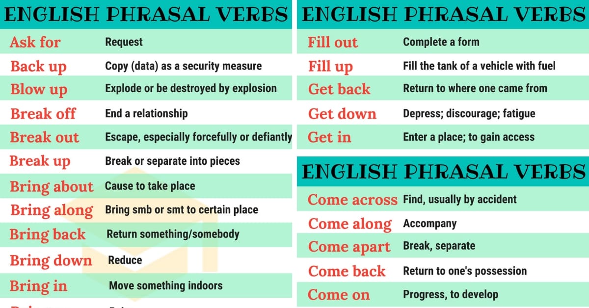 phrasal verbs list
